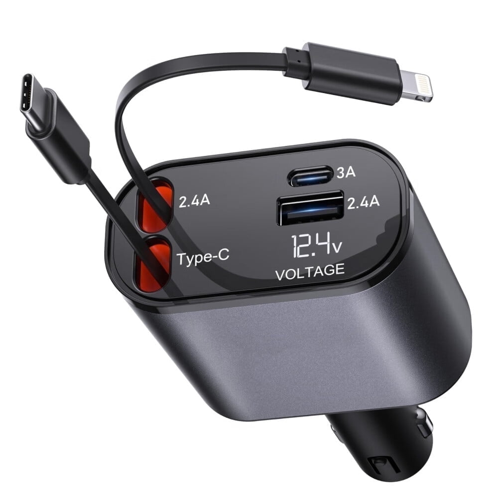 4 in 1 Retractable Car Charger with cable 4 in 1 Retractable Car Charger with cable