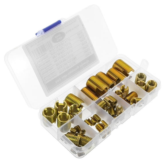 WORGEOUS 50pcs Self Tapping Thread Inserts Set Thread Repair Inserts Self Tapping Thread Carbon Steel Slotted Inserts Thread Repair Tool