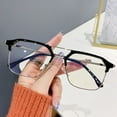 thumbnail image 4 of YAOBAMM Flexible Blue Light Glasses Blue Light Blocking Glasses Unisex Large Frame Half Clear View Strong Hinge Eye Protection Clear Bluelight Glasses Spectacles, 4 of 7