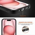 thumbnail image 4 of Q6V For iPhone 15 Case Compatible with MagSafe Leather+TPU Phone d6v Cover Carbon Fiber Texture - Ap, 4 of 5