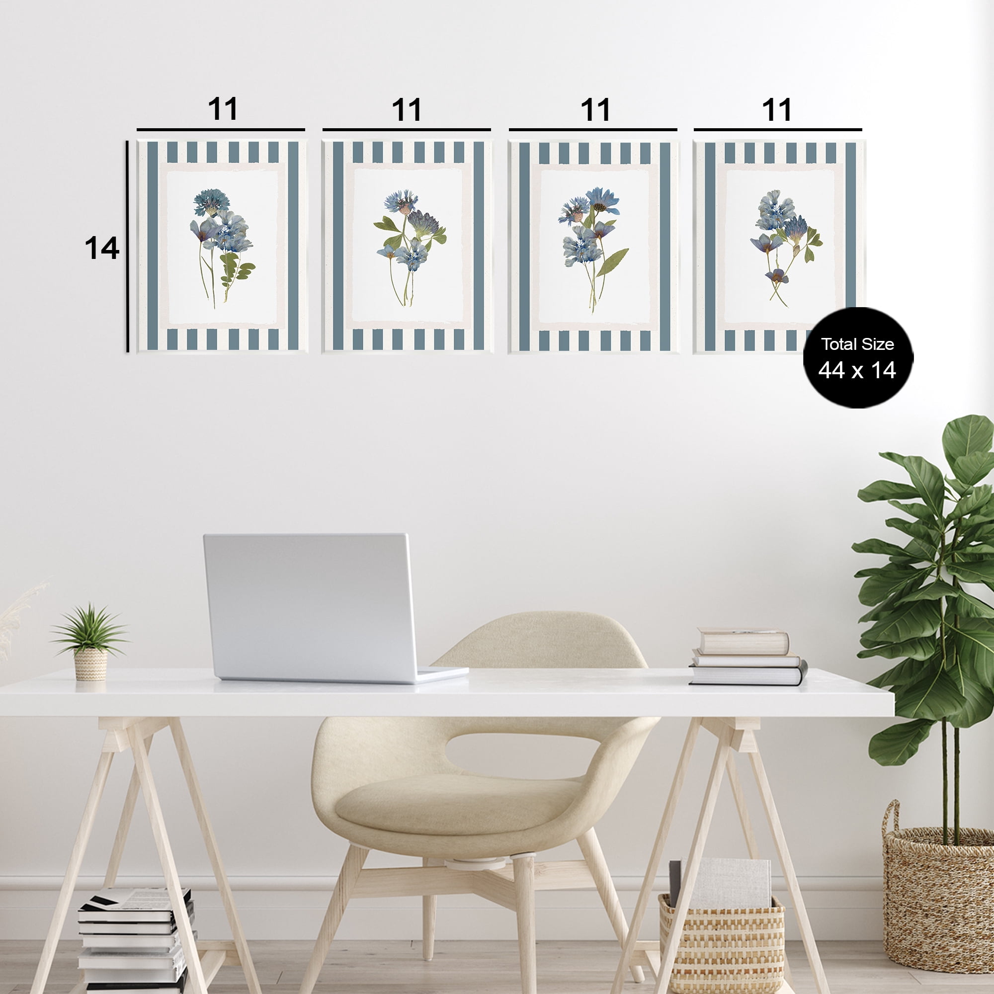 Stupell Industries Summer Memory Florals 4 Piece Wall Plaque Art Set, design by Val Rhodes