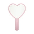thumbnail image 1 of Espejo de mano en forma de corazón de 1 Pc para vacaciones de viaje, plástico y vidrio rosa, 1 of 1