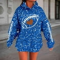 thumbnail image 2 of Womens Hoodies 2025 Game Day Sequin Football Graphic Long Sleeve Sweatshirts Fall Winter Casual Trendy Loose Fit Pullover Tops, 2 of 5