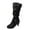 Black, variant on YOUSNH Buckled Heel Leather Boots for Women Shoes Boots Woman Shoes White 7.5