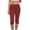 Wine, variant on LAJPXKHY Capri Leggings for Women Summer Casual Lace Elastic Waisted Stretchy Slim Fitted Cropped Trousers with Pockets