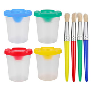 Artrylin No Spill Paint Cups for Kids , and 4 Paint Brush Set, Great Toddler  Painting Supplies for Kids Paint Sets, Craft Supplies, Art Painting  Classroom Set, Kids Easel 