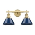 thumbnail image 2 of Orwell 2-Light Vanity Light in Brushed Champagne Bronze with Matte Navy, 2 of 3