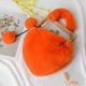 thumbnail image 3 of Bolso de mano de piel sintética con asa superior, suave, informal, con forma de corazón, para mujer naranja, 3 of 5