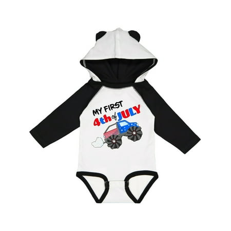 

Inktastic My First Fourth of July Monster Truck Gift Baby Boy or Baby Girl Long Sleeve Bodysuit