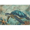 thumbnail image 5 of Nautical Sea Turtle Placemat Ocean Table Mat Washable Kitchen Heat Resistant Non-Slip Linen Place Mats for Dining Table Party Decoration Set of 4, 12x18 Inch, 5 of 6