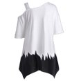 thumbnail image 2 of Pincandy Women Cold Shoulder Print Short Sleeve Plus-Size Shirt Blouse Tops Graphic Tees Shirts Short Sleeve Casual Basic Tops,Black,M, 2 of 4