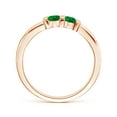 thumbnail image 2 of ANGARA Lab Grown Round 2 Stone Emerald Ring with Bar Setting for Women in 14K Rose Gold (Size-3mm) | May Birthstone Jewelry for Her | Lab-Grown Emerald Engagement Ring, 2 of 6