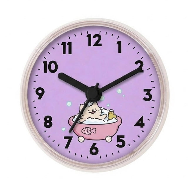 DimyFew Wall Clock Waterproof Bathroom Clock Small Digital Round Clock with Suction Cup Anti Fog Feature for Quick Mounting Suitable for Restroom Bedroom White
