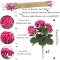 thumbnail image 2 of 2 Pcs Artificial Geraniums Silk Flowers Outdoor Artificial Red Geranium Bush Faux Flowers Red Geraniums for Floral Home Decor Indoor Garden Patio Grave Cemetary Vase Table Centerpiece, 2 of 5