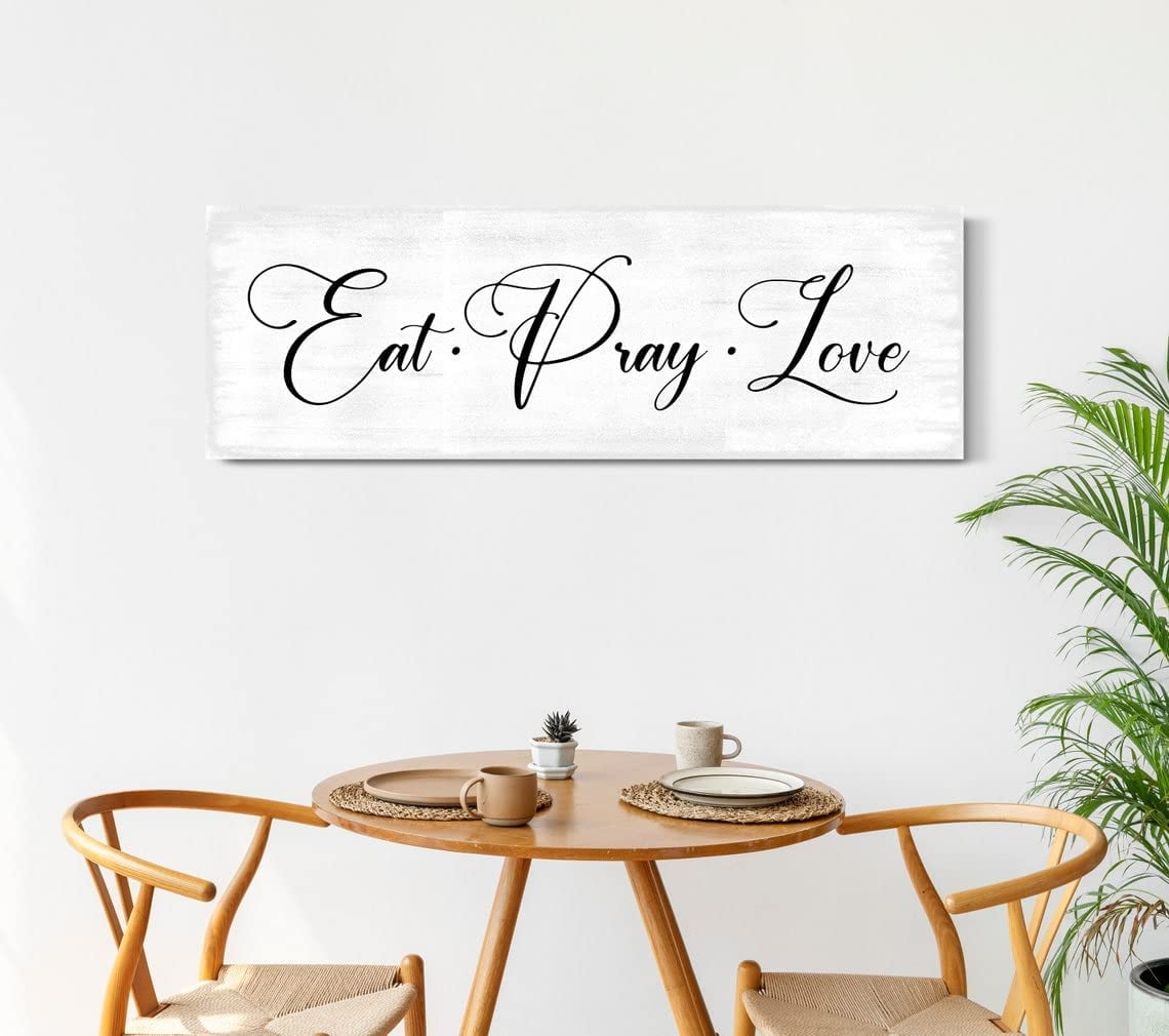 Rustic Canvas Print Eat Pray Love Sign Poster Wall Art Painting For