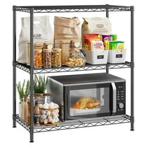 Storage Shelves Adjustable Wire Shelving Metal Wire Rack Shelving Unit Storage Shelf for Kitchen Laundry Room Pantry Closet Bathroom 24" W x 30" H x 14" D Black