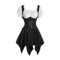 thumbnail image 2 of Karymi Maxi Dresses for Women Medieval Gothic Corset Dress, Puff Short Sleeve Square Neck Lace-Up Irregular Hem Halloween Festival Beer Festival Costume Spring Dresses for Women 2026, 2 of 6