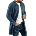 thumbnail image 5 of Fanshiluo Men's Mid‑Length Single Breasted Button Blend Coat, Long Sleeve Casual Outerwear,Size S-3XL, 5 of 7