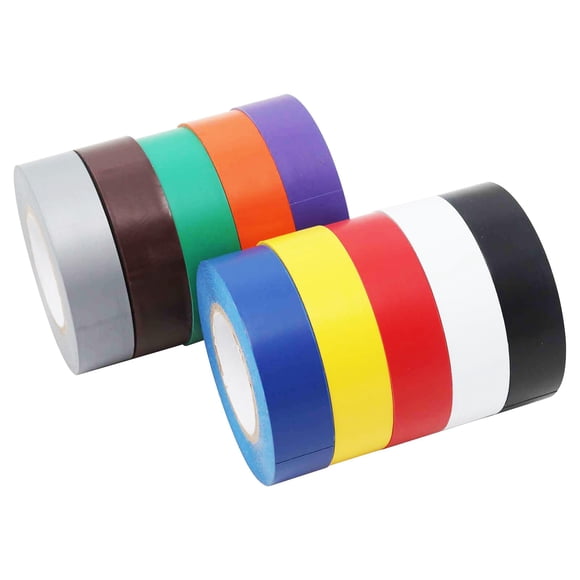 QILIMA Electrical Tape Colors 10 Pack 3/4-Inch by 60 Feet,Lead-Free Flame Retardant Electrical Tape, Adhesive for General Home Vehicle Auto Car Power