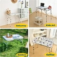 thumbnail image 6 of Folding Camping Table 2ft Portable Pinic Table Adjustable Height Small Card Table Aluminum Foldable Lightweight with Carry Handle for Outdoor Indoor Hiking Camp BBQ Beach (Blooming Floral), 6 of 12