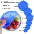thumbnail image 2 of Silicone Lids Stretch, Silicone Stretchable Lids, 12 Silicone Stretch Lids In Different Sizes, (Blue / White), 2 of 7