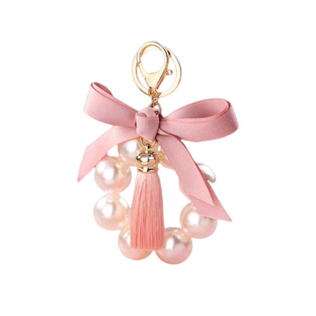 Methold Llavero moda Bowknot llavero moderno hecho a mano exquisito bolso encanto Auto colgante decoración fiesta cumpleaños Universal Luces de acuario Rosado Methold PT004589-01