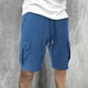 thumbnail image 3 of Puntoco Pantalones Cortos Casuales Para Hombre, Color Sólido, Con Cordón, Cintura Elástica, Pantalones Deportivos Con Bolsillos, Azul M, Regalo Para Mujer, 3 of 6
