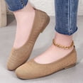 thumbnail image 5 of Hurxie Flats for Women Ballets Shoes: Comfortable Knitted Dressy Work Flats - Ladies Wedding Flat Casual Shoes Khaki, 5 of 7