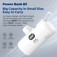 thumbnail image 2 of MIRO B3 Power Bank - 5000mAh Compact Portable Charger, 22.5W Fast Charge, Dual Interface (Type - C & Lightning), White Capsule Design, 2 of 7