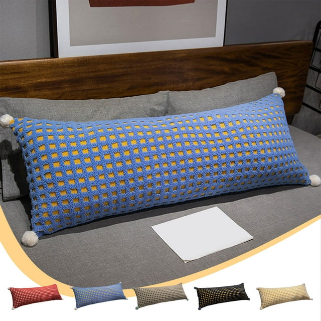 Almohada larga de terciopelo para niñas, cojín de sofá de algodón suave de 23.62", soporte lateral para dormir, almohada para piernas, comodidad junto a la cama del dormitorio, 5 colores, 1.43 libras