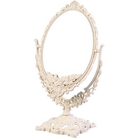 BESTONZON Vintage Metal Desktop Dresser Mirror For Makeup, Large Vanity Stand Mirror