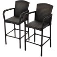 thumbnail image 3 of Gymax 2PC Rotin en Osier Bar Tabouret Accoudoir Haut Chaise Patio, 3 of 7