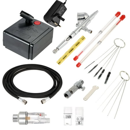 Professional Gravitation Feed Dual Action Airbrush Air Compressor Kit for Art Painting Manicure Spray Model Brush Tool Set