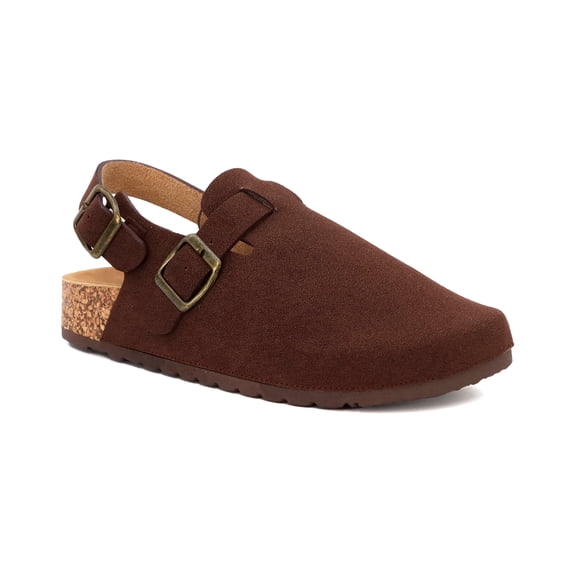 YOKI GILA-147 Women's Faux Suede Slip On Backstrap Buckle Clog