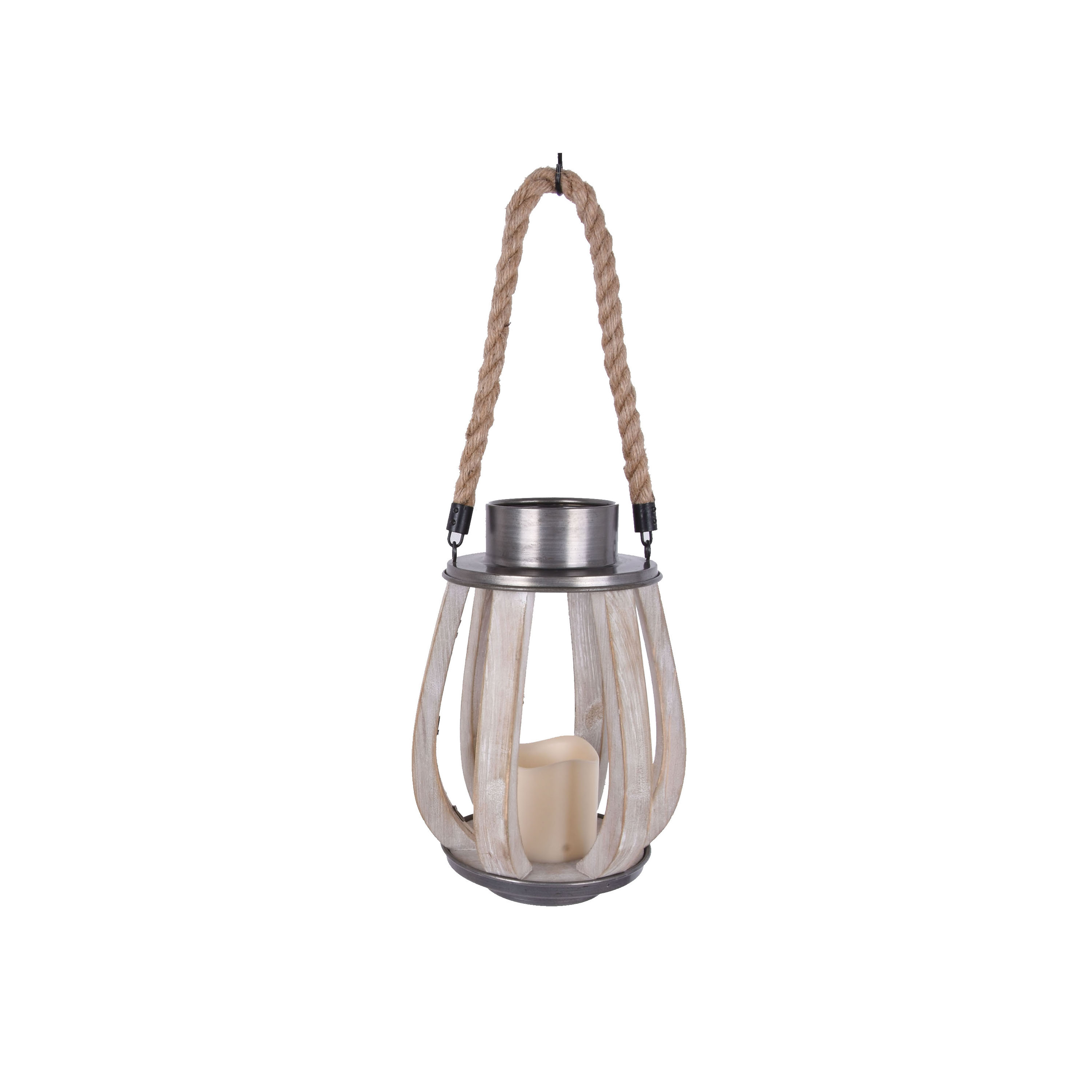 Better Homes & Gardens Medium Battery Operated Classic LED Wood Lantern, Natural Finish - image 3 of 9