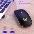 thumbnail image 2 of Ratón inalámbrico silencioso A2 con carga Bluetooth, accesorios luminosos para computadora de oficina, 2 of 5