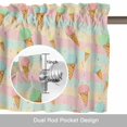 thumbnail image 6 of Summer Ice Valance Curtain Cream Lemon Colorful Stripe Window Valances Rod Pocket Short Curtains Window Treatments for Kitchen Bedroom Bathroom Laundry 60" x 18", 6 of 9