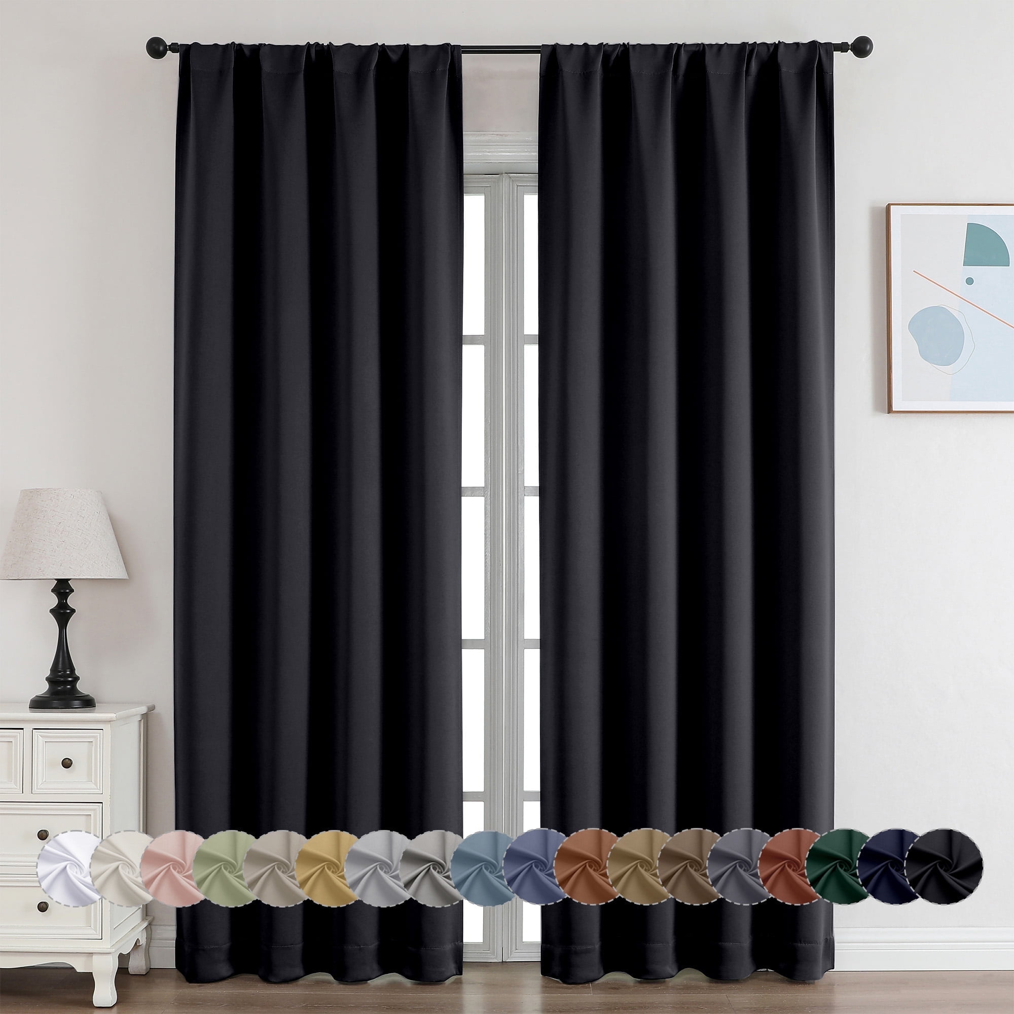 ZOPZO Blackout Curtains, Thermal Insulated,, Dark Gray, 42W x 72L