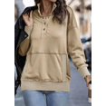 thumbnail image 3 of Sudadera SHEWIN para mujer, casual, ligera, de gran tamaño, color caqui, 3 of 6
