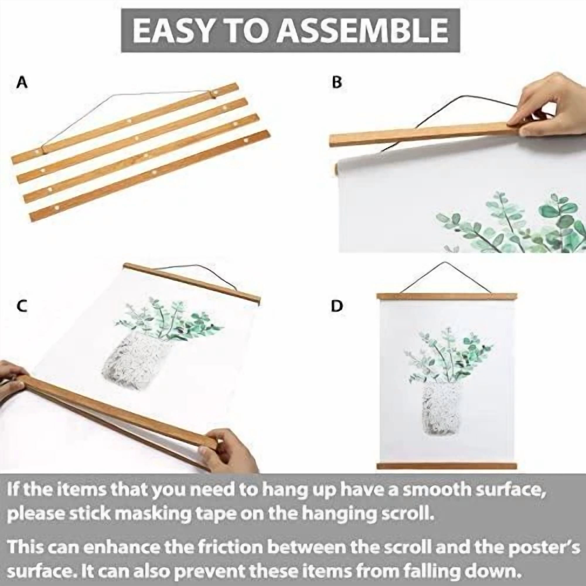 Poster Hanger Magnetic Frames, Strong Magnet, Wood Poster Hanger For Diamond
