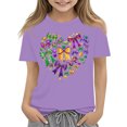 thumbnail image 4 of Abcomgle Mardi Gras Shirts for Kids Boys Carnival Bownot Love Heart T Shirts for Girls Crewneck Short Sleeve Tshirts for Kids Spring Funny Holiday Top for Girls, 4 of 4