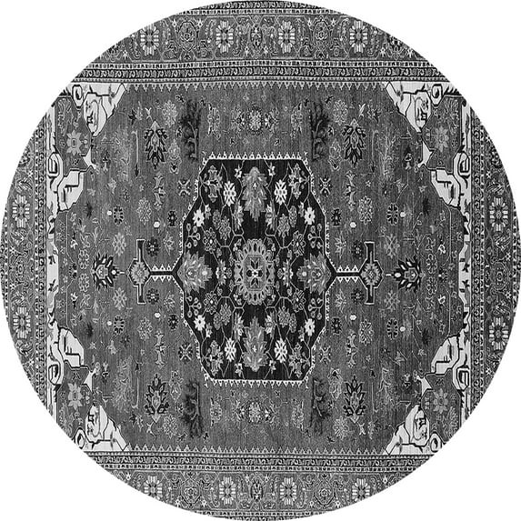 Ahgly Company Indoor Round Persian Gray Traditional Area Rugs, 5' Round