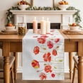 thumbnail image 2 of Table Runner 108 Inches Long for Kitchen Dining, Red Flowers Dresser Scarf Farmhouse, Dining Table Decorations for Wedding/Parties, Watercolor Spring Country Botanical Floral 13 x 108 In, 2 of 8