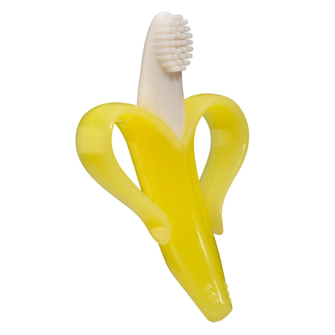Baby Banana Yellow Banana Infant Toothbrush, Easy to Hold, Train Infants Babies and Toddlers for Oral Hygiene, Teether Effect for Sore Gums, 4.33" x 0.39" x 7.87", BR003 Yellow Banana (Infant) - image 2 of 5