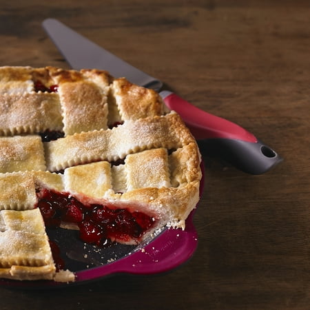 Pink Pie Server - Trudeau Maison Pie Server W/Serrated Edge-Pink/Grey