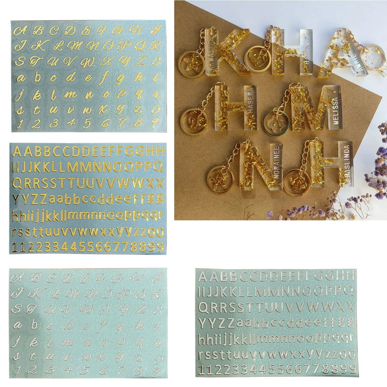 Gold alphabet letter stickers scrapbook craft greeting card NIP 372 count