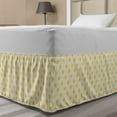 thumbnail image 1 of Geometric Bed Skirt, Sun Motif Colorful Polka Dots Summer Themed Heavenly Bodies Celestial Elements, Elastic Bedskirt Dust Ruffle Wrap Around for Bedding Decor, 4 Sizes, Yellow White, by Ambesonne, 1 of 2
