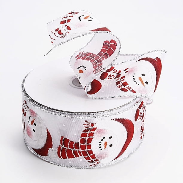 Zhuge Rollos de cinta de arpillera navideña de 5 yardas, cinta decorativa para envolver regalos, coronas, lazos, decoración, estilo M