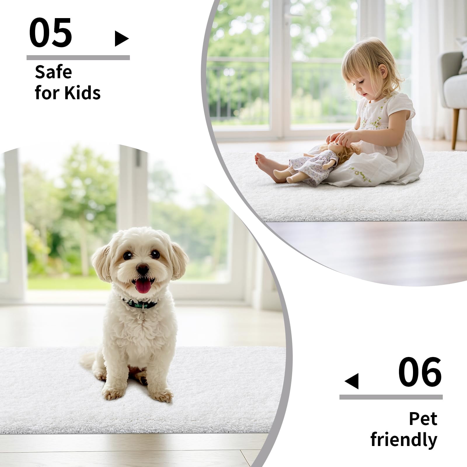 White Bathroom Rug 24x36 - Non-slip Plush Thick Bath Mat  Highly Absorbent & Ultra Soft Fluffy Floor Machine Washable For Shower And Tub