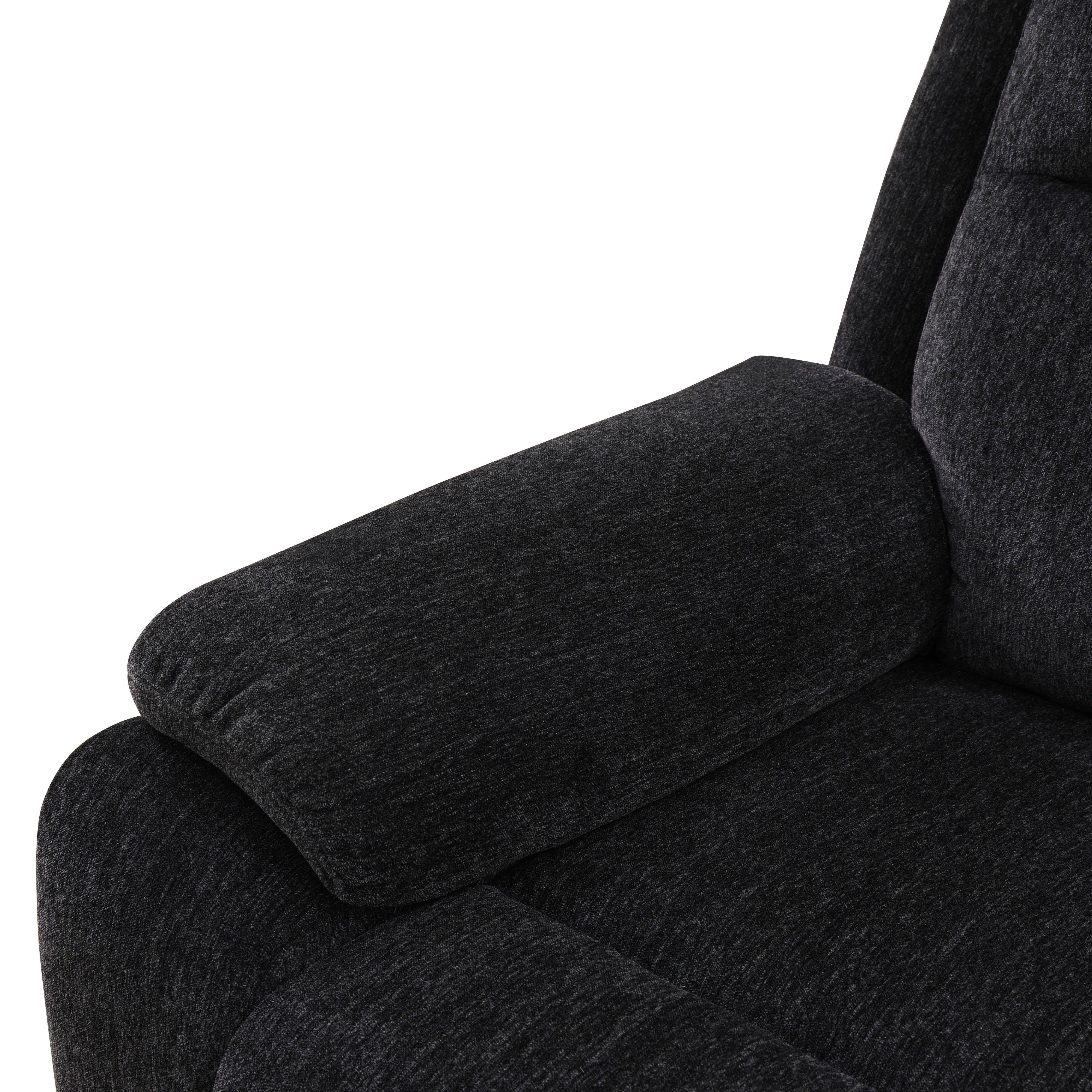MAYEERTY Intelligent Recliner Sofa Set, Fluffy Plush Fabric with Console & USB Charging for Family Living Rooms